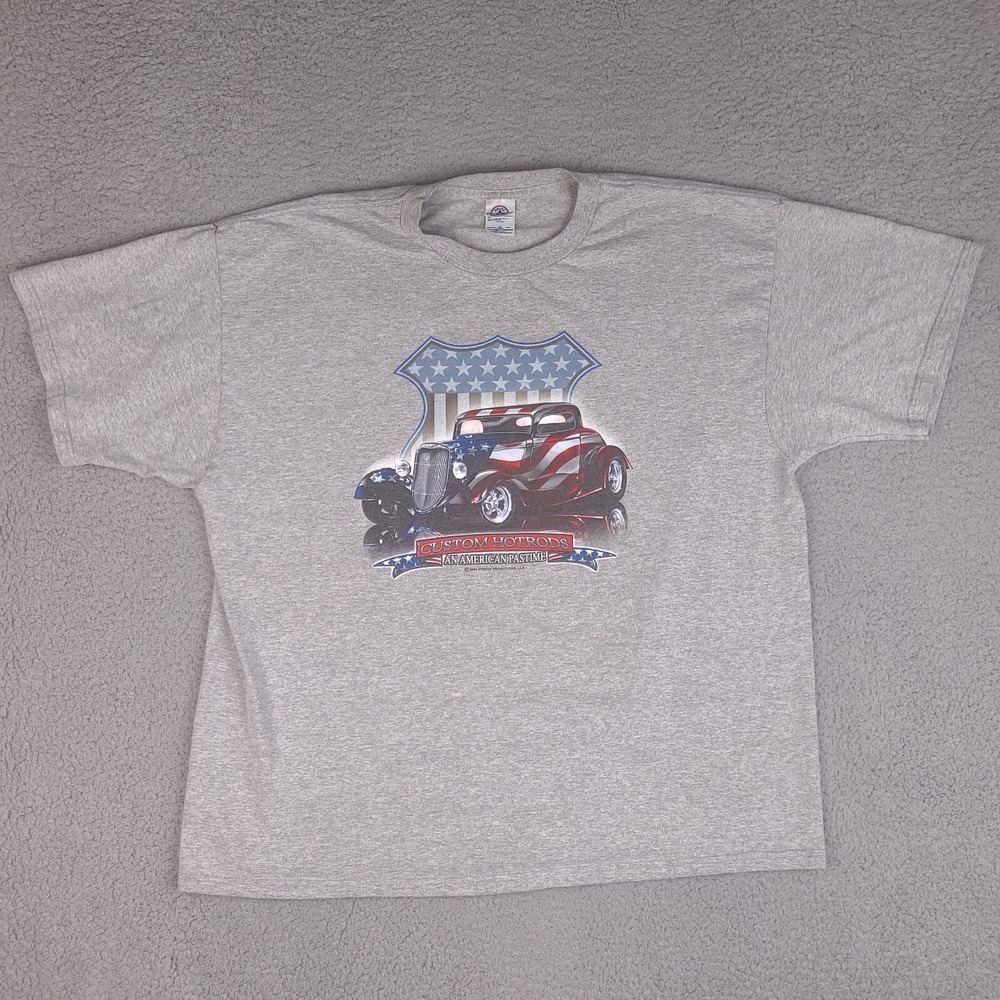 Custom HotRods T-Shirt Mens XXL Gray 2004 And American Pastime Hybrid Promotions